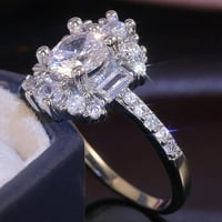 Eljegyzés kerek vágott cirkonok Női jegygyűrű ékszer gyűrűk nő teljes gyémánt női gyűrű teljes gyémánt rozsdamentes