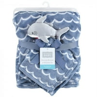 Hudson baba csecsemő fiú plüss takaró biztonsági takaróval, cápa, Egy méret